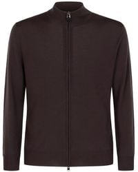Canali - Zip-Up Knitted Cardigan - Lyst