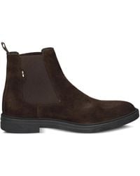 BOSS - Calev Elastic-Panel Suede Boots - Lyst