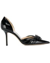 Jimmy Choo - Kaitence 85 Crystal-embellished Patent Pump - Lyst