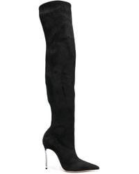 Casadei - Blade 110Mm Thigh-High Suede Boots - Lyst