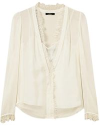 Twinset - Georgette Blouse With Lace - Lyst