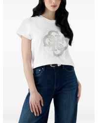 Guess - Rhinestones Logo T-Shirt - Lyst