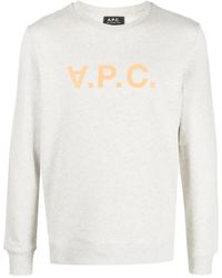 A.P.C. - Logo-print Crew-neck Sweatshirt - Lyst