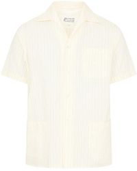 Maison Margiela - Short-Sleeved Relaxed Fit Shirt With Vertical Stripes - Lyst