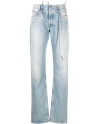 The Attico - Halbhohe Tapered-Jeans mit Logo-Ring - Lyst