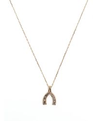 Adina Reyter - 14kt Yellow Gold Wishbone Diamond Necklace - Lyst