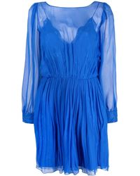 Alberta Ferretti - Layered Silk Mini Dress - Lyst