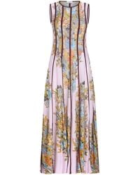 Etro - Floral-print Knitted Maxi Dress - Lyst