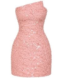 Rachel Gilbert - Karter Embellished Asymmetric-Neckline Strapless A-Line Mini Dress - Lyst
