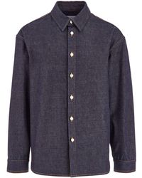Ferragamo - Long Sleeved Denim Shirt - Lyst