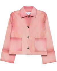 Loewe - Suede Turn-Up Jacket - Lyst