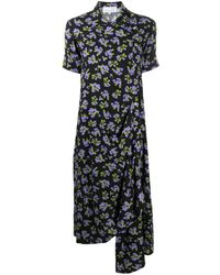 Natasha Zinko - Floral Print Midi Draped Dress - Lyst