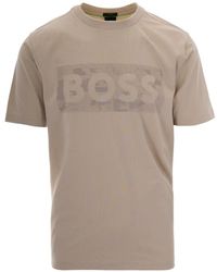 BOSS - Logo-Print Crew-Neck T-Shirt - Lyst