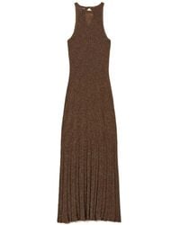 Twinset - Long Linen Knit Dress With Lurex - Lyst