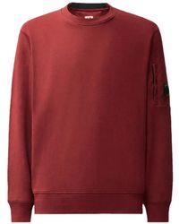 C.P. Company - Diagonal-Raised-Fleece Lens Crewneck Sweatshirt - Lyst