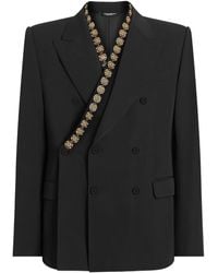 Dolce & Gabbana - Double-Breasted Sicilia Bistrecht Wool Canvas Jacket - Lyst