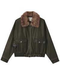 Musium Div. - Faux-Fur Collar Belted Jacket - Lyst