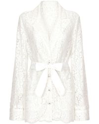 Dolce & Gabbana - Camisa con encaje floral - Lyst