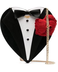 Moschino - Heart-shaped Floral Appliqué Crossbody Bag - Lyst