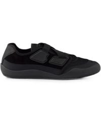 Prada - Speedrock Leather And Mesh Fabric Sneakers - Lyst