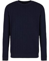 Giorgio Armani - Chevron-Knit Wool-Blend Jumper - Lyst