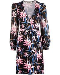 Diane von Furstenberg - Robe portefeuille Harlow à fleurs - Lyst