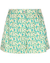 Versace - Printed Silk Shorts - Lyst