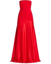 Solace London - The Alessandra Strapless-Flared Maxi Dress - Lyst