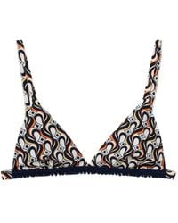 La DoubleJ - Geometric-Print Triangle Bikini Top - Lyst