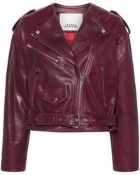 Isabel Marant - Leather Cropped Biker Jacket - Lyst