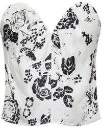 Max Mara - Floral Print Bustier Top - Lyst