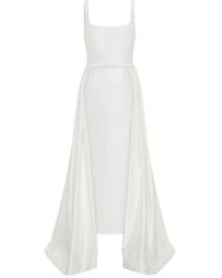 Nicholas - Isaline Belted Overlay Midi Dress - Lyst