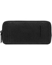 Piquadro - Logo-Embossed Zip-Around Clutch Bag - Lyst