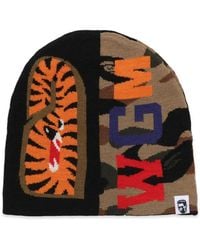 A Bathing Ape - Camouflage Shark Beanie Hat - Lyst
