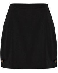 Versace - Minijupe À Boutons Médusa En Laine - Lyst