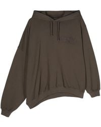 Magliano - Embroidered-Logo Asymmetric Hoodie - Lyst