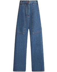 Etro - Weite Jeans mit Pegaso-Stickerei - Lyst