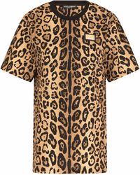 Dolce & Gabbana - Leopard-print Short-sleeve T-shirt - Lyst