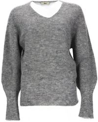 Herno - V-Neck Ribbed-Knit Sweatshirt - Lyst