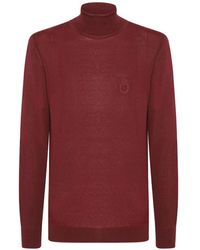Billionaire - Crest-Embroidered Roll-Neck Sweater - Lyst