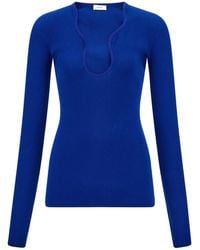 Ferragamo - Ribbed Long-Sleeve Top - Lyst