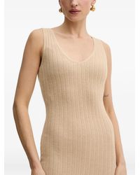 Morgan - Cable-Knit Button-Detail Midi Dress And Sweater - Lyst