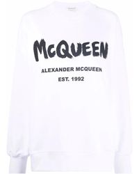 McQueen - Logo-Print Cotton Sweatshirt - Lyst