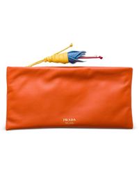 Prada - Nappa Leather Zipper Pouch - Lyst