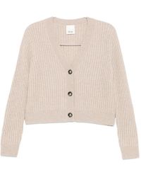 Allude - Ribbed-Knit V-Neck Cardigan - Lyst