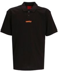 HUGO - Katoenen Poloshirt Met Logoprint - Lyst
