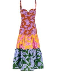 FARM Rio - Tropical-Print Tiered Midi Dress - Lyst