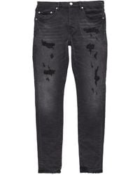 Purple Brand - Quilted Destroyed Pocket "black" Jeans - Lyst
