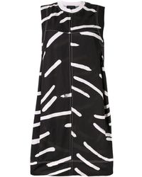 Lee Mathews Jurk Met Print - Zwart