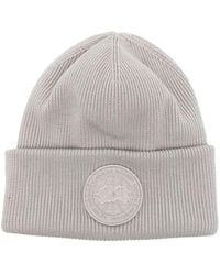 Canada Goose - Gerippte Beanie Mit Logo-Patch - Lyst